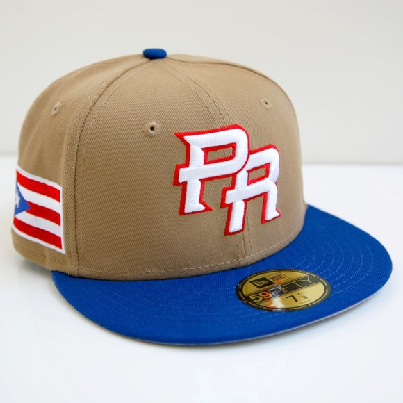 New Era Puerto Rico Fitted Hat 59Fifty WBC Limited Edition Khaki Blue - Picture 2 of 8